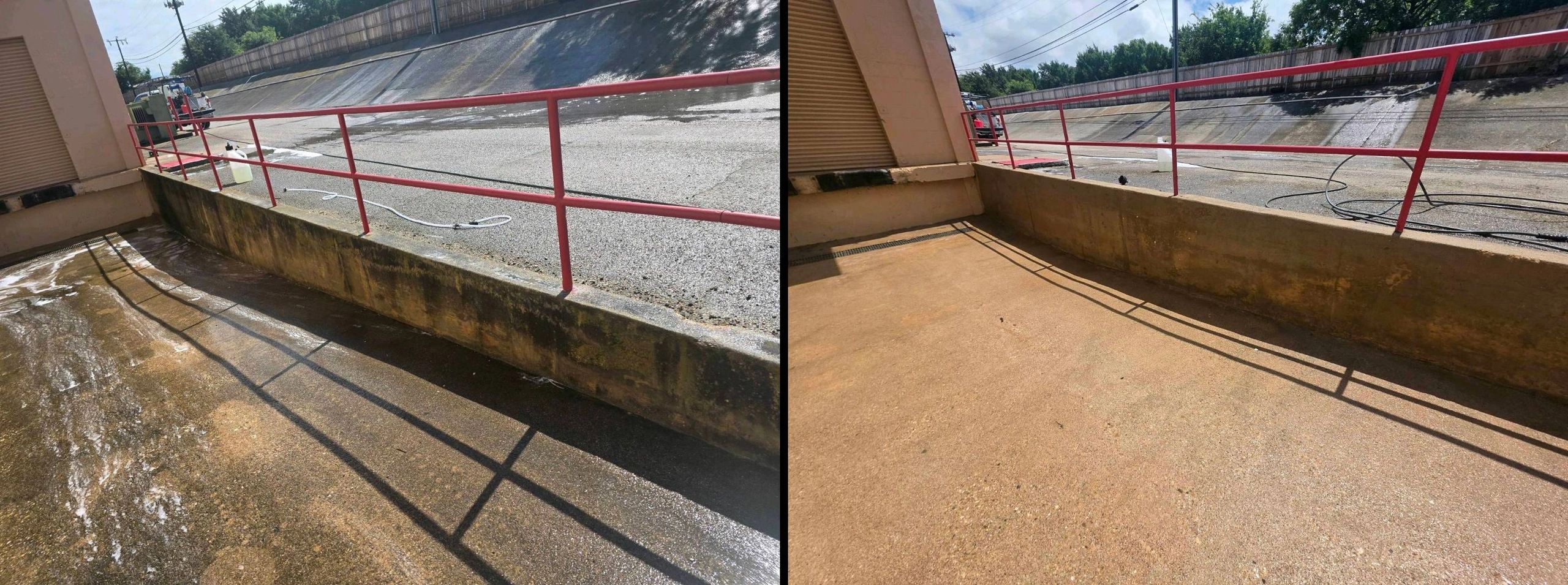 Before and after commercial concrete basin